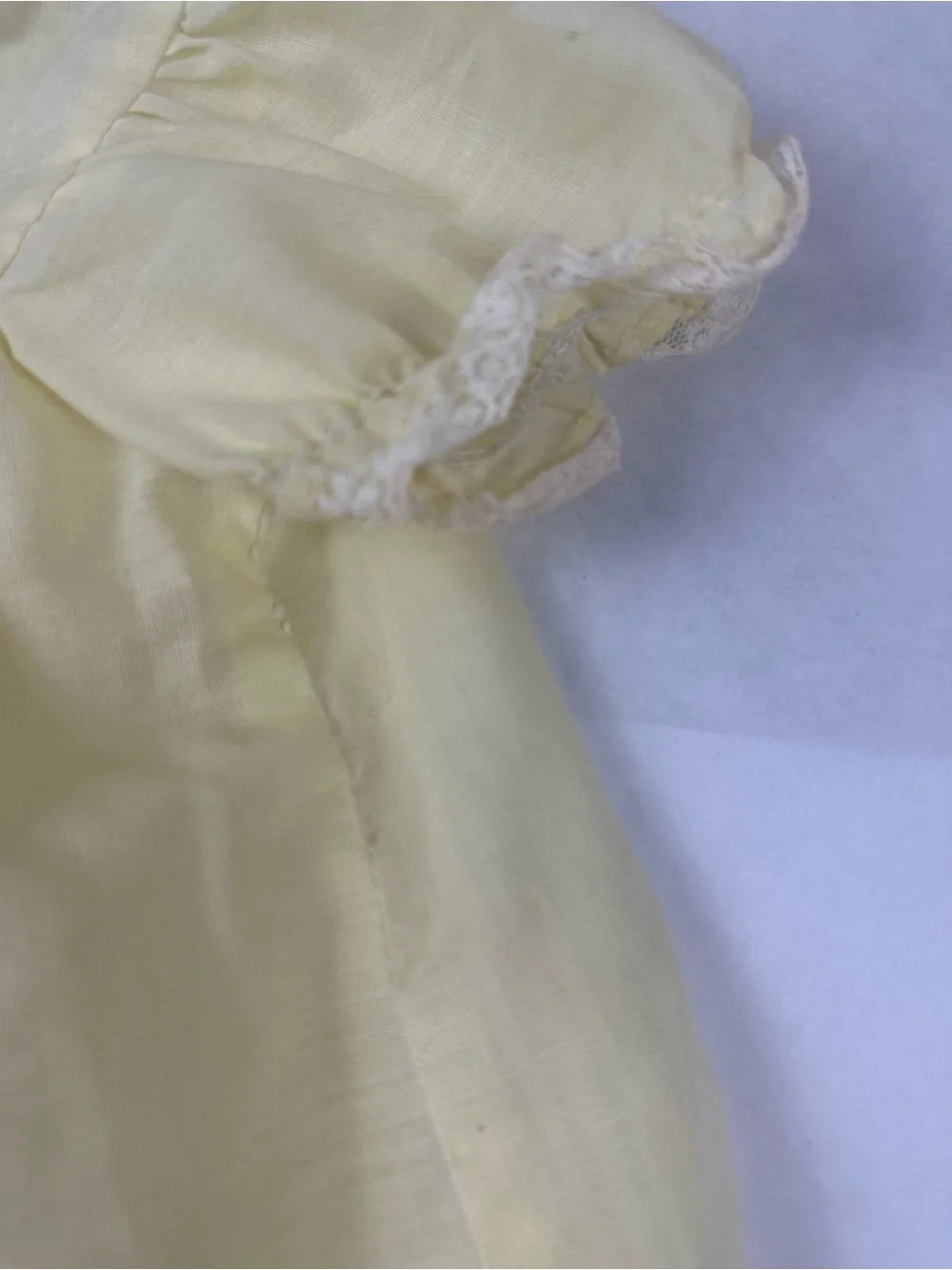 Sweet Yellow Lace-Trim Baby Dress - Short Puff Sleeves